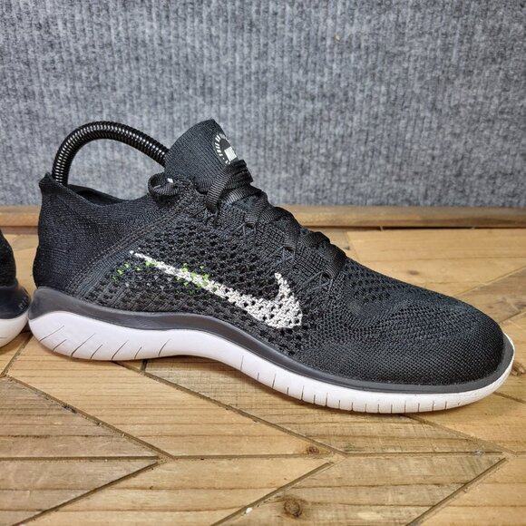 Nike Free RN Flyknit‎ 2018 Women's 9 Running Shoes Black White 942837 001 - Picture 6 of 11